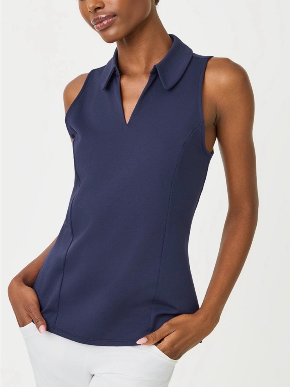 NWT Navy Lily Pulitzer Martina Sleeveless Polo. Size Medium